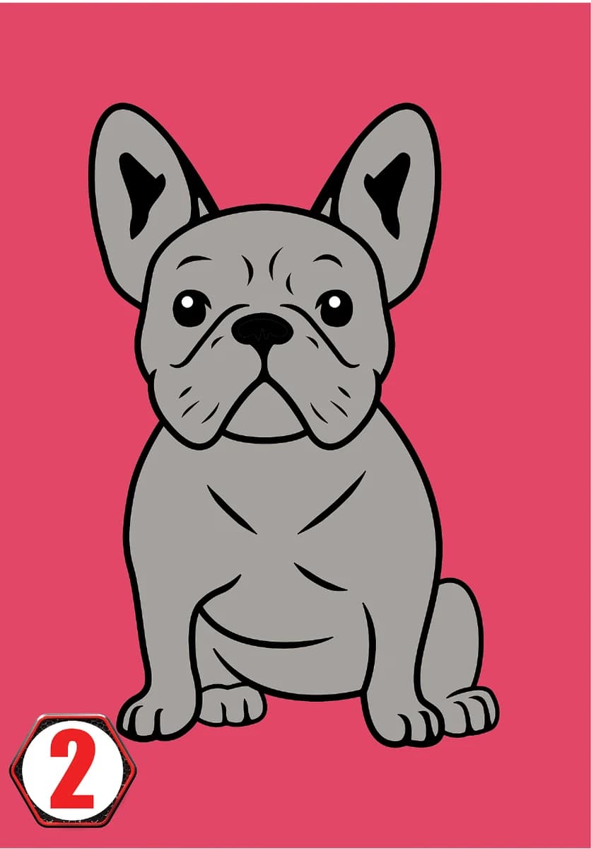 Cățel bulldog — planșă de pictură cu nisip