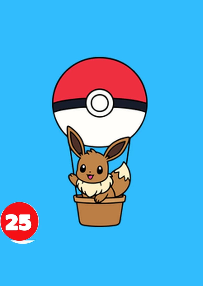 Eevee în Poké Ball — planșă de pictură cu nisip